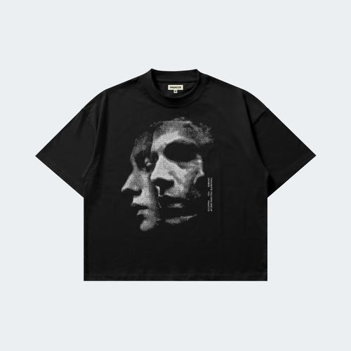 CAMISETA BOXY FACES - PRETA